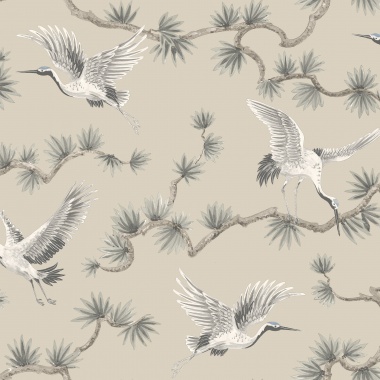 Papel Pintado Grullas volando - MANSURÁ 04 | MURAKE - 879324