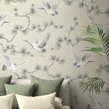 Papel Pintado Grullas volando - MANSURÁ 04 | MURAKE - 879324