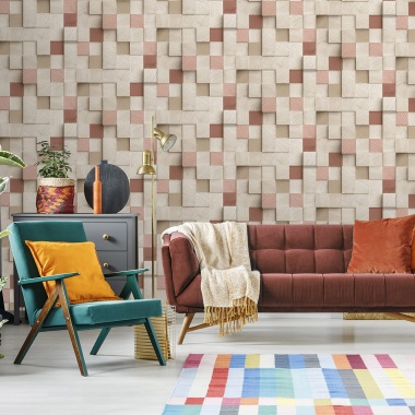 Papel Pintado Cubos de madera - MANDRES 04 | MURAKE - 879399