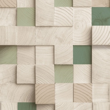 Papel Pintado Cubos de madera - MANDRES 02 | MURAKE - 879397