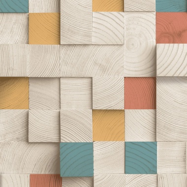 Papel Pintado Cubos de madera - MANDRES 01 | MURAKE - 879396