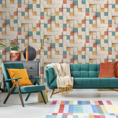 Papel Pintado Cubos de madera - MANDRES 01 | MURAKE - 879396