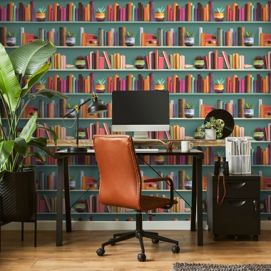 Papel Pintado Trompe l'oeil biblioteca libros - CACHAN 01 | MURAKE - 879401