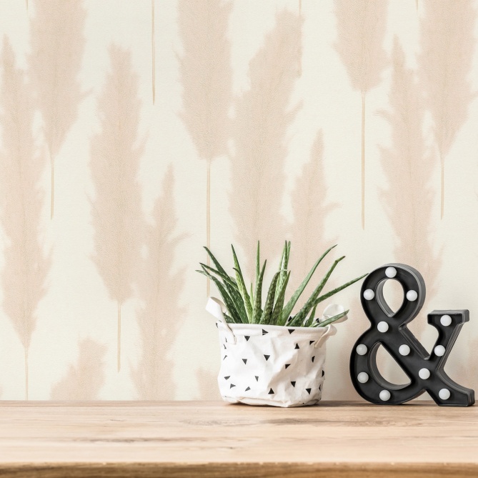 Papel Pintado Hojas de pampa - TAOUDENI 02 | MURAKE - 83486