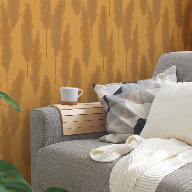 Papel Pintado Hojas de pampa - TAOUDENI 03 | MURAKE - 83487