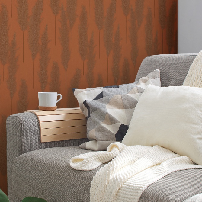 Papel Pintado Hojas de pampa - TAOUDENI 05 | MURAKE - 83489