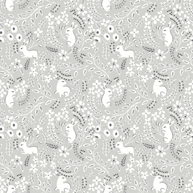 Papel Pintado Conejos en medio de flores - GLOMEL 03 | MURAKE - 203203