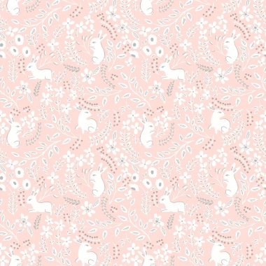 Papel Pintado Conejos en medio de flores - GLOMEL 02 | MURAKE - 203202
