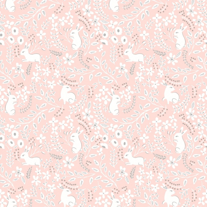 Papel Pintado Conejos en medio de flores - GLOMEL 02 | MURAKE - 203202