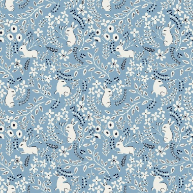 Papel Pintado Conejos en medio de flores - GLOMEL 01 | MURAKE - 203201