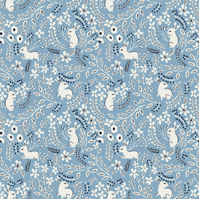 Papel Pintado Conejos en medio de flores - GLOMEL 01 | MURAKE - 203201