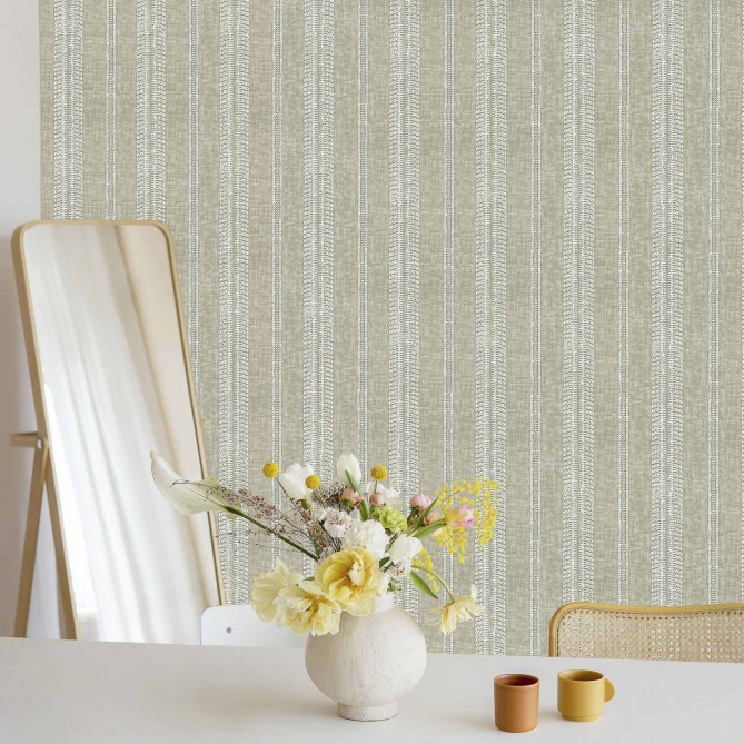 Papel Pintado Rayas bordadas - SIENA 06 | MURAKE - 101376