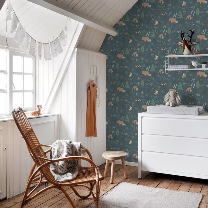 Papel Pintado Animales de bosque - ARSAL 04 | MURAKE - 7034-14