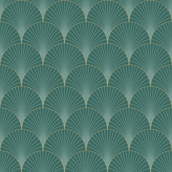 Papel Pintado Palmetas geométricas - KARAGANDÁ 05 | MURAKE - 879525