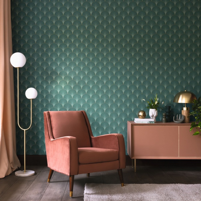 Papel Pintado Palmetas geométricas - KARAGANDÁ 05 | MURAKE - 879525