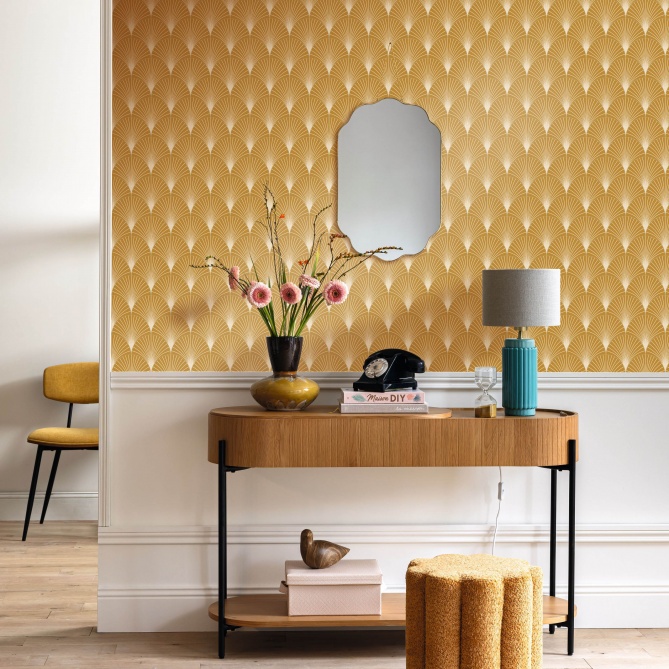 Papel Pintado Palmetas geométricas - KARAGANDÁ 02 | MURAKE - 879522