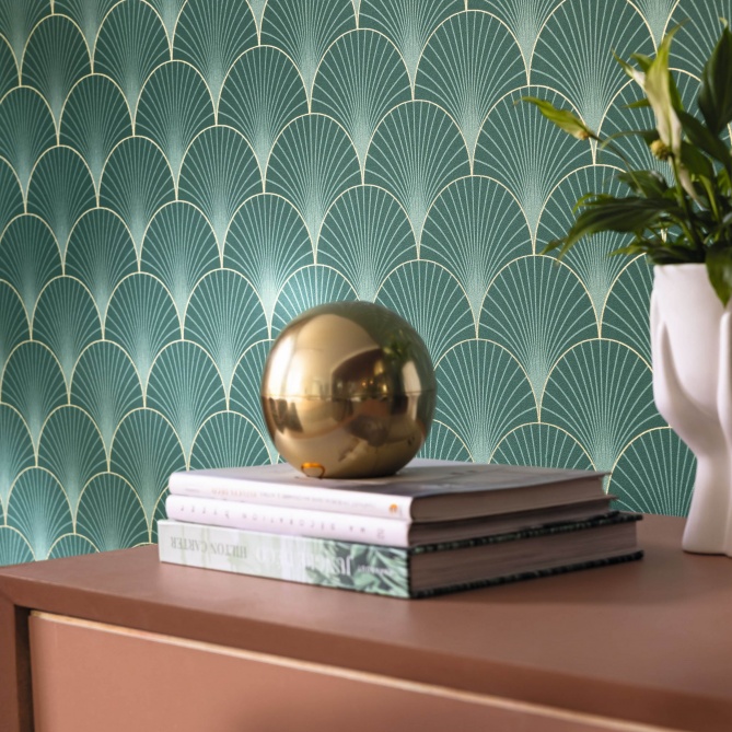 Papel Pintado Palmetas geométricas - KARAGANDÁ 05 | MURAKE - 879525