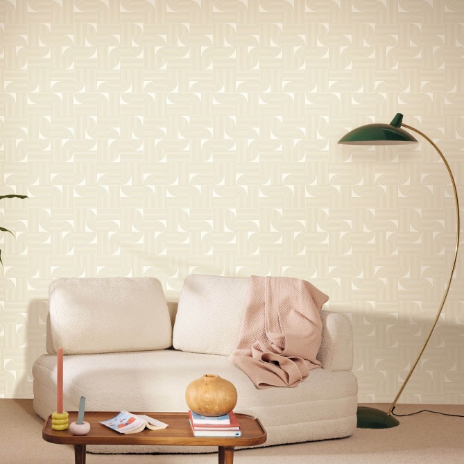 Papel Pintado Trazos geométricos efecto laberinto - MUCHU 01 | MURAKE - 879611