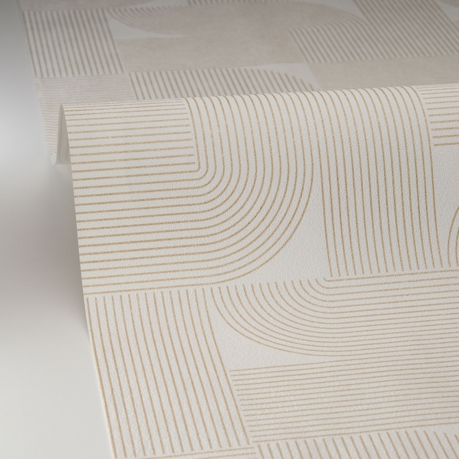 Papel Pintado Trazos geométricos efecto laberinto - MUCHU 01 | MURAKE - 879611