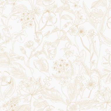 Papel Pintado Delicadas flores y hojas románticas - PHERICHE 01 | MURAKE - 879631