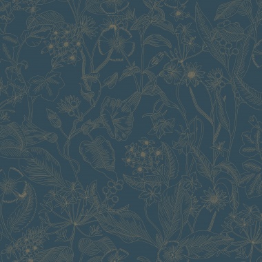 Papel Pintado Delicadas flores y hojas románticas - PHERICHE 03 | MURAKE - 879633