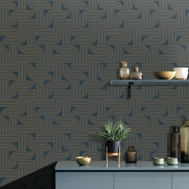 Papel Pintado Trazos geométricos efecto laberinto - MUCHU 02 | MURAKE - 879612