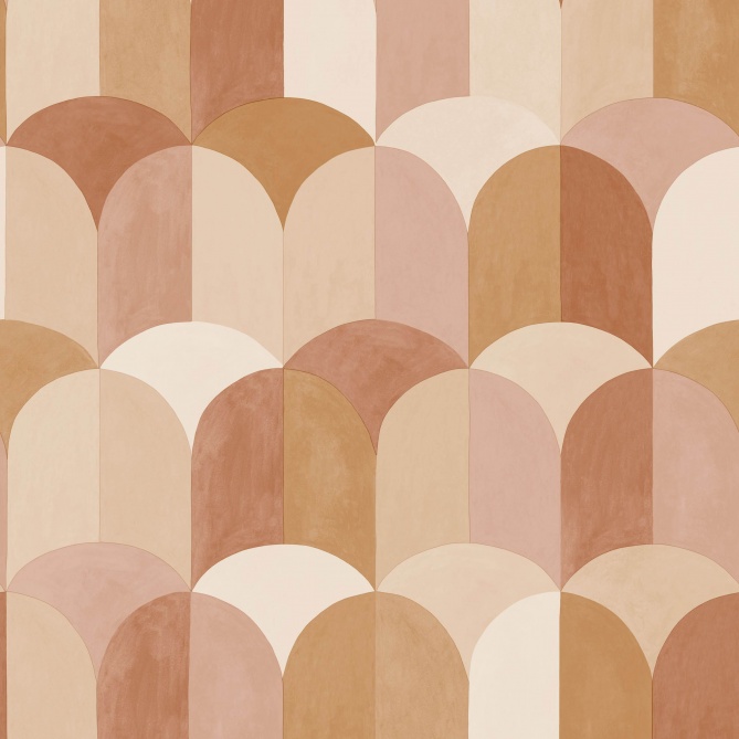 Papel Pintado Superposición de cilindros estilo mosaico - BAIKONUR 04 | MURAKE - 879484