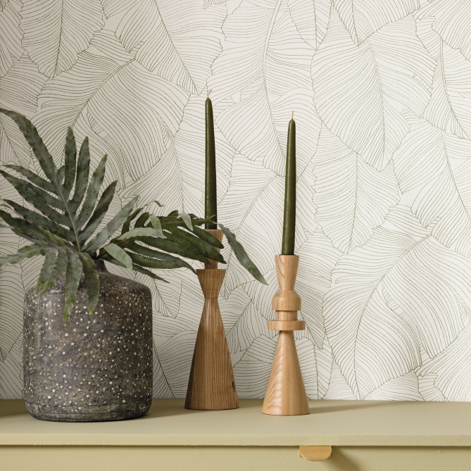 Papel Pintado Muro vegetal con hojas - SAKAKA 03 | MURAKE - 879673