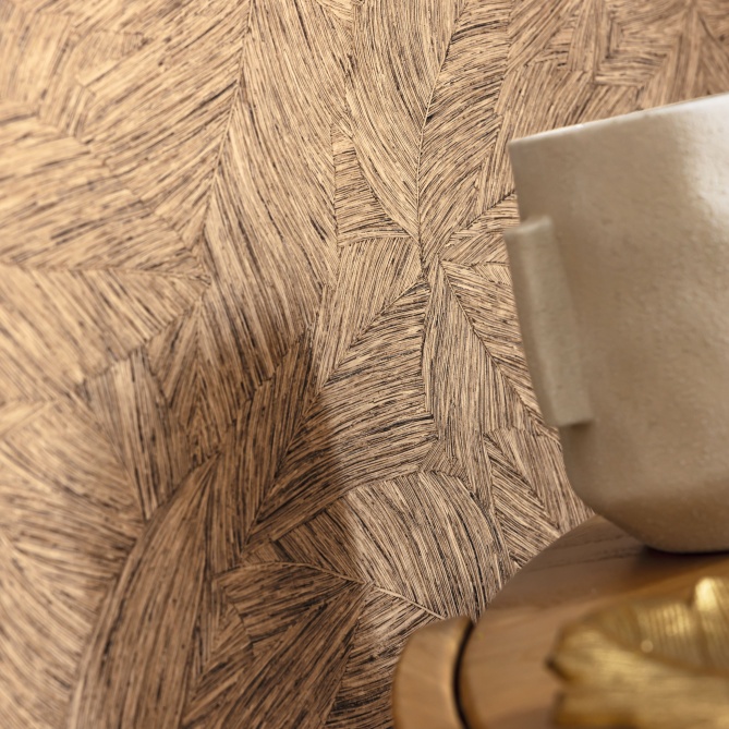 Papel Pintado Hojas sobre imitación textura - NAYRÁN 04 | MURAKE - 879684