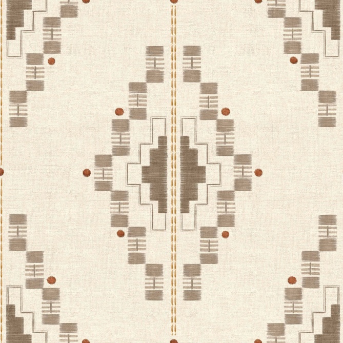 Papel pintado geométrico étnico arena - QUIPU 05 | MURAKE - 101493