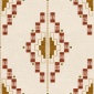 Papel pintado geométrico étnico terracota - QUIPU 01 | MURAKE - 101489