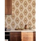 Papel pintado geométrico étnico terracota - QUIPU 01 | MURAKE - 101489