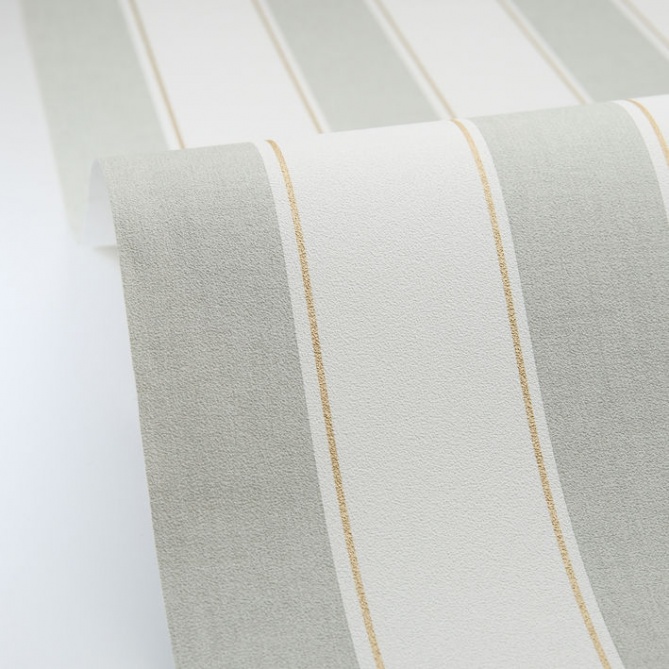 Papel pintado de rayas verde y oro - RIVEL 05 | MURAKE - 879923