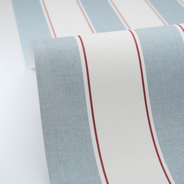 Papel pintado de rayas azul cielo - RIVEL 03 | MURAKE - 879921