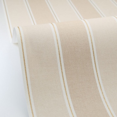 Papel pintado de rayas beige y oro - RIVEL 01 | MURAKE - 879919