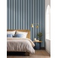 Papel pintado de rayas azul denim y oro - RIVEL 04 | MURAKE - 879922