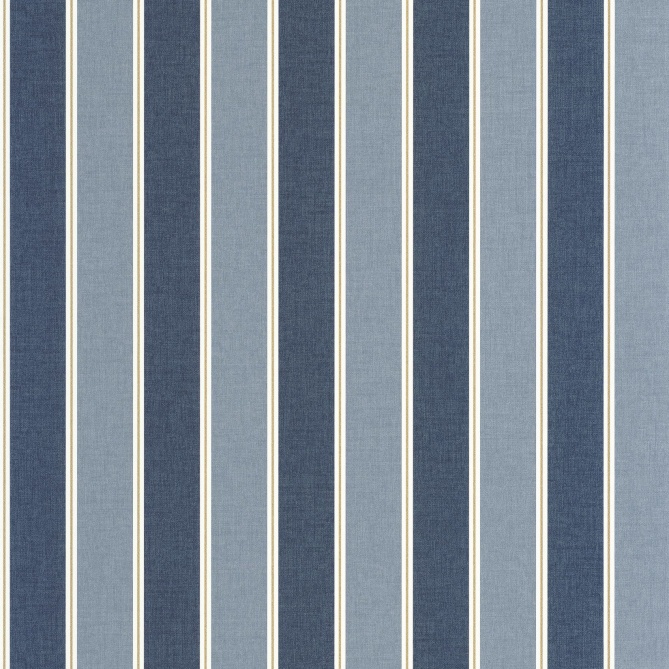 Papel pintado de rayas azul denim y oro - RIVEL 04 | MURAKE - 879922
