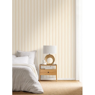 Papel pintado de rayas acuarela beige - LIVANA 01 | MURAKE - 879925