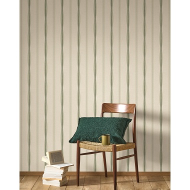 Papel pintado de rayas verde salvia TALVA 03 | Murake - 879930