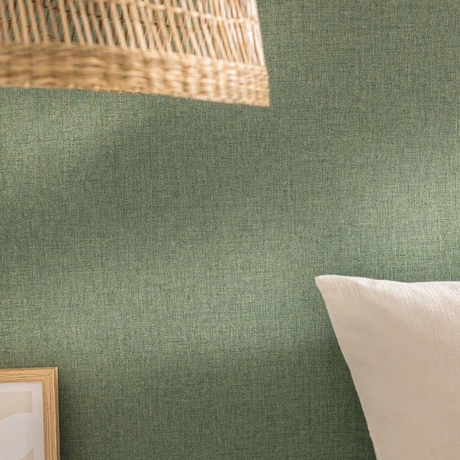 Papel pintado liso verde azulado LINOA 66 | Murake - 879996