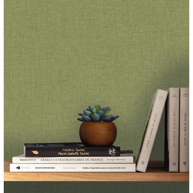 Papel pintado liso verde pistacho LINOA 69 | Murake - 879999
