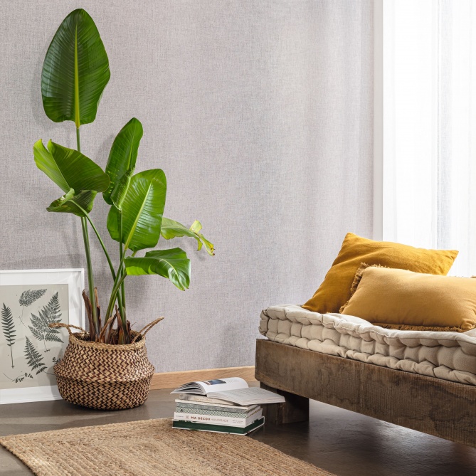 Papel pintado liso gris tórtola LINOA 83 | Murake - 880013