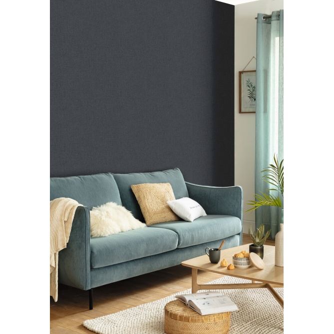 Papel pintado liso gris antracita LINOA 80 | Murake - 880010