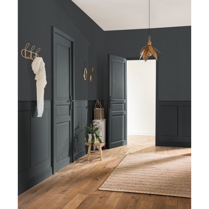 Papel pintado liso gris antracita LINOA 80 | Murake - 880010