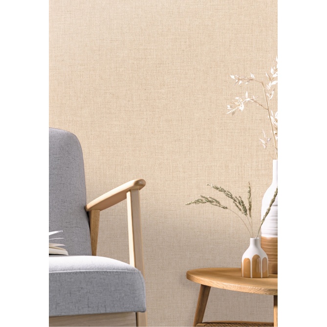 Papel pintado liso beige arena LINOA 09 | Murake - 879939