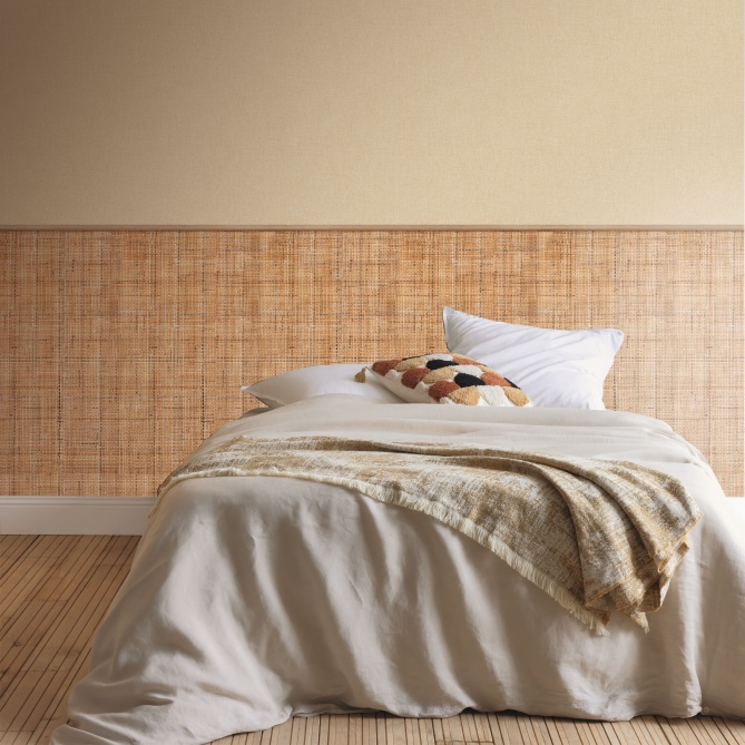 Papel pintado liso beige arena LINOA 09 | Murake - 879939