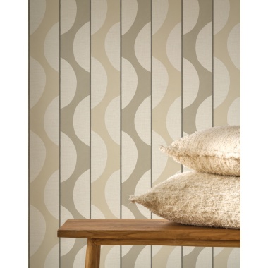 Papel pintado rayas beige arena ZELVA 01 | Murake - 880015