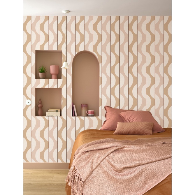 Papel pintado rayas rosa nude ZELVA 02 | Murake - 880016