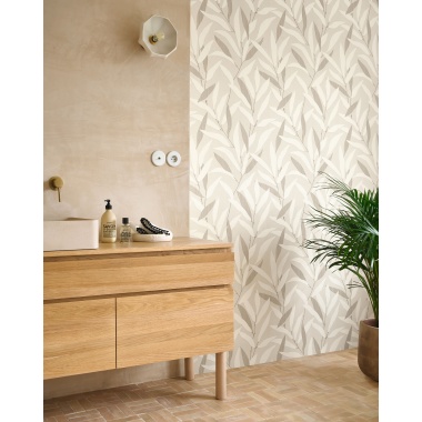 Papel pintado vegetal blanco tiza NAORI 01 | Murake - 880019