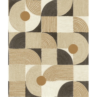 Papel pintado geométrico negro carbón KIREN 04 | Murake - 880026